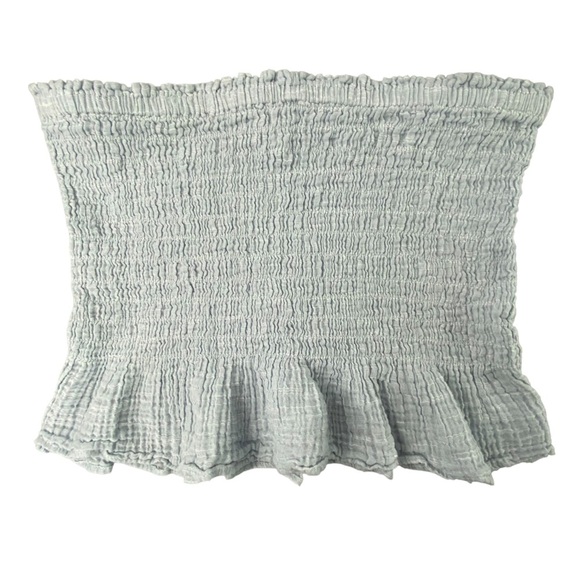 AE light blue stretch cropped tube top with peplum bottom wms sz XL - Picture 2 of 15